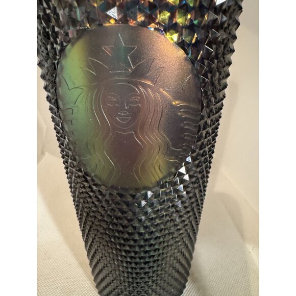 Starbucks Black Studded Iridescent Cold Cup Tumbler 24oz With Lid & Straw - Picture 7 of 7